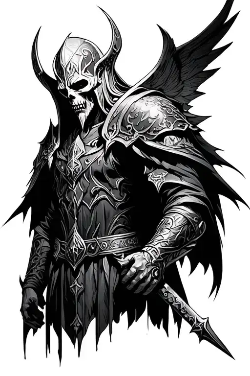 lich king arthas tattoo design idea