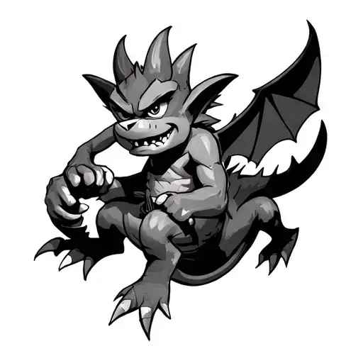 crash bandicoot riding spyro with gengar tattoo tattoo design idea