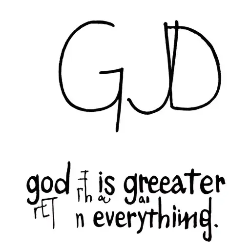 god is greater than everything  tattoo design idea