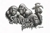 Silverback Fighters name written tattoo design idea