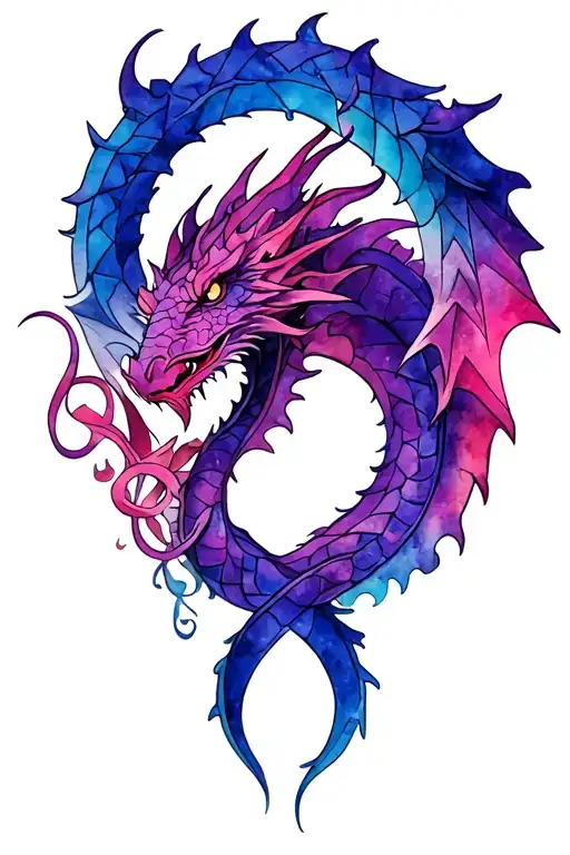 dragon neck torc with Celtic pattern  tattoo design idea