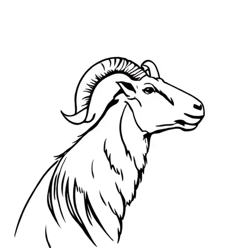 Goat with real madrid crown side shot tattoo design idea