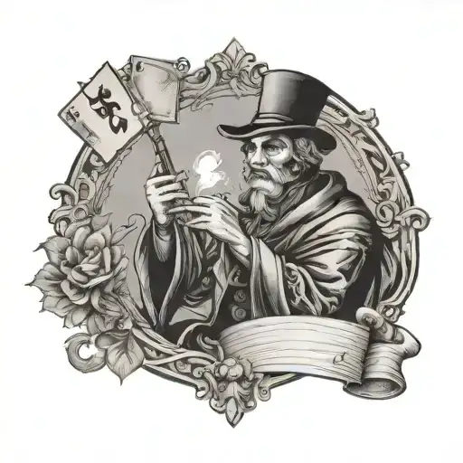 tarrot card the magician fantasyversion tattoo design idea