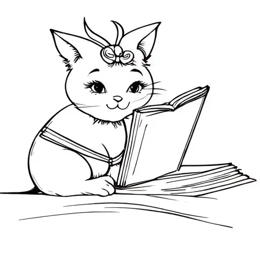 marie aristocats reading book tattoo design idea
