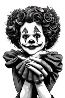 Chicana clown puppet hands holding tattoo design idea