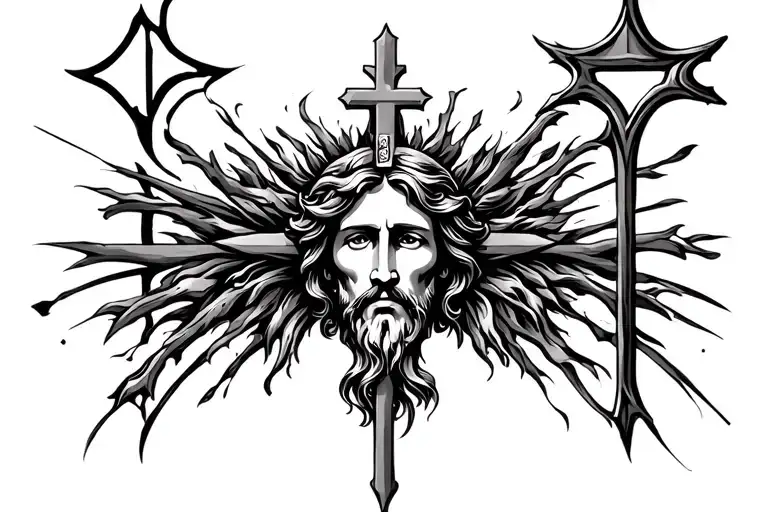 religion symbols Christ tattoo design idea