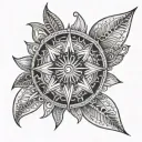 bangle, mandala pattern compass tattoo design idea