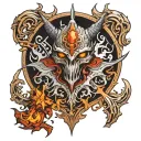 Combine elements from Magic the Gathering and Diablo 2 to create a unique fantasy tattoo design tattoo design idea