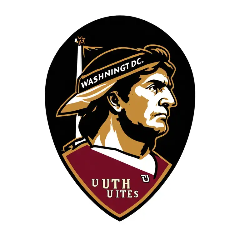 Washington, DC flag outline in burgundy and gold colors featuring the Utah utes logo tattoo design idea