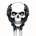 Robot Skull Mysterious and Dark tattoo design idea