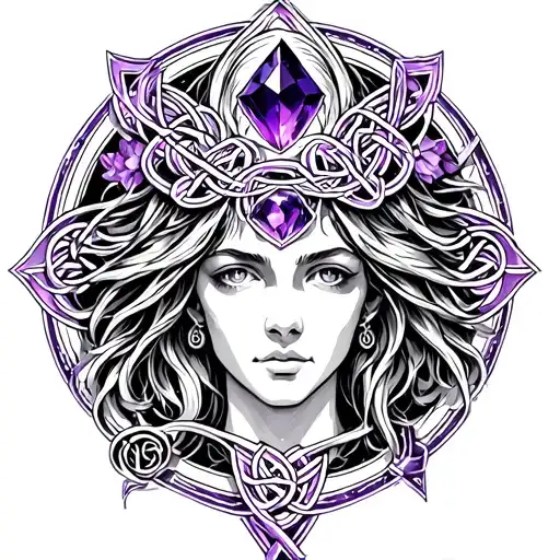 Aquarius, Amethyst, 1992 Incorporate a Celtic Serch tattoo design idea