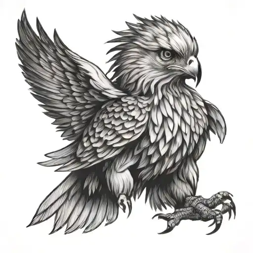 fierce hawk tattoo design idea