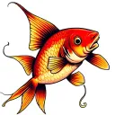 goldfish with a shark fin tattoo design idea