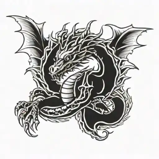 small dragon tattoo design idea