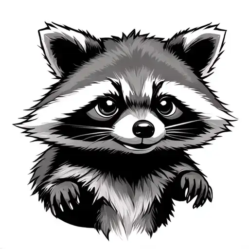 baby rocket raccoon tattoo design idea