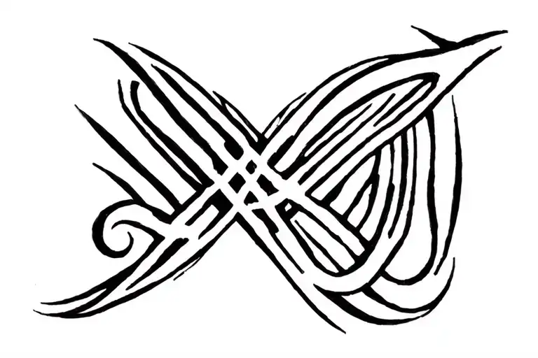 cursed luck tattoo design idea