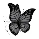 butterfly and semicolon tattoo design idea