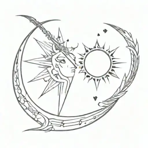 moon sun sagittarius 12 infinite love tattoo design idea