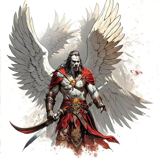 ares god of war scene death angel tattoo design idea