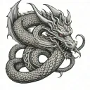 Dragon Ouroboros tattoo design idea