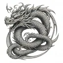 Dragon Ouroboros tattoo design idea