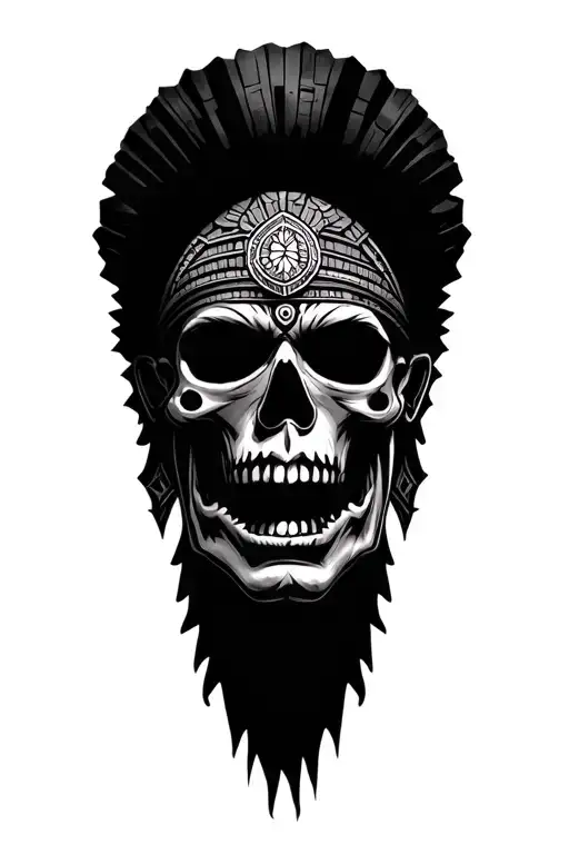 Aztec God Of Death tattoo design idea