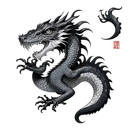 Chinese Water Dragon tattoo design idea
