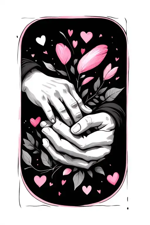 symbol for unconditional love and pinky promise hands tattoo design idea