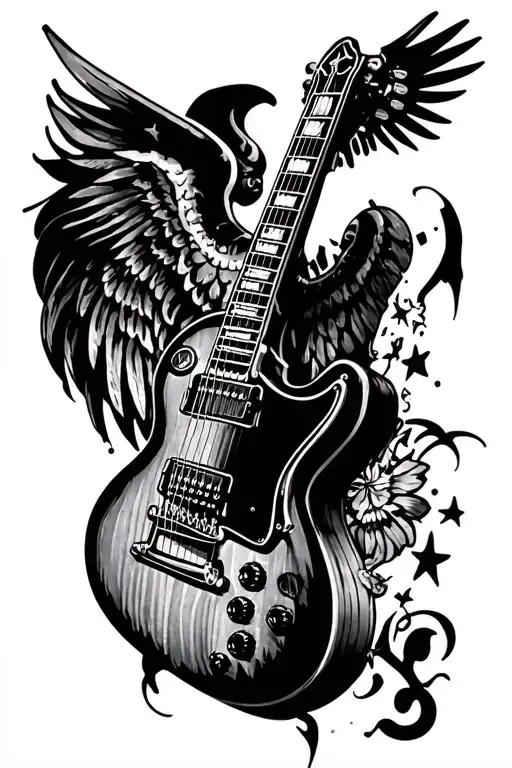 big ben, gibson SG, AC/DC tattoo design idea