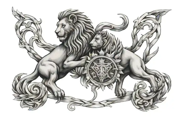 Virgo and Leo prison tattoo tattoo design idea