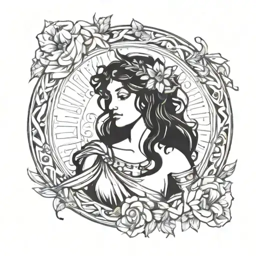 sexy Aphrodite greek goddess tattoo design idea