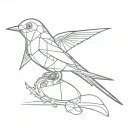 Robotic swallow tattoo design idea