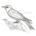 Robotic swallow tattoo design idea