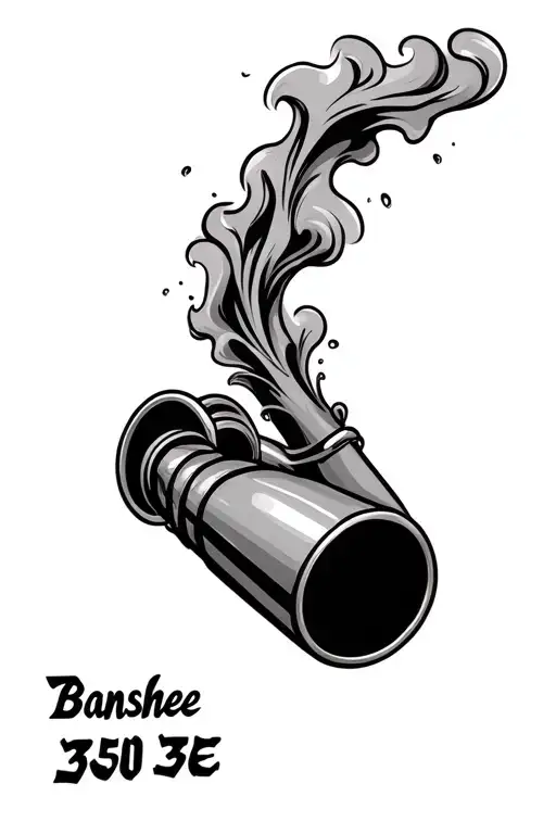 banshee 350 exhaust pipe with smoke coming out of them tattoo design idea
