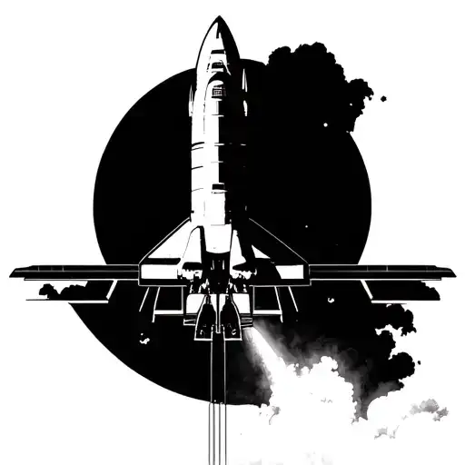 Space shuttle launching tattoo design idea