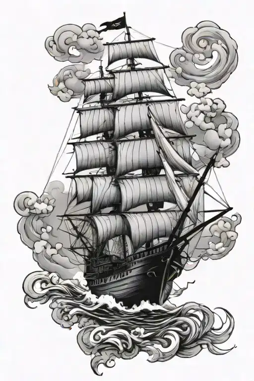 ship tattoo design idea