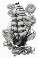 ship tattoo design idea