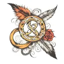 infinity symbol with feather feather feather tattoo design idea