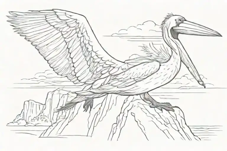 Pelican in uluru tattoo design idea