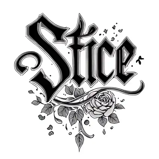 "Stice" last name written tattoo design idea