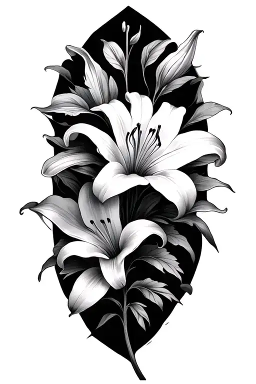 lilly flower tattoo design idea