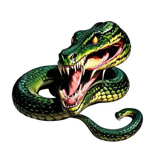 snake with venom from marvels head tattoo design idea