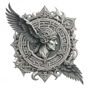 ikarus daedalus labyrinth tattoo design idea