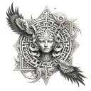 ikarus daedalus labyrinth tattoo design idea