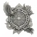 ikarus daedalus labyrinth tattoo design idea