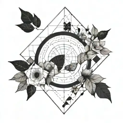 A geometric design representing the concept of growth and progress, incorporating the phrase 'more than yesterday less than tomorrow' tattoo design idea