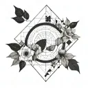 A geometric design representing the concept of growth and progress, incorporating the phrase 'more than yesterday less than tomorrow' tattoo design idea