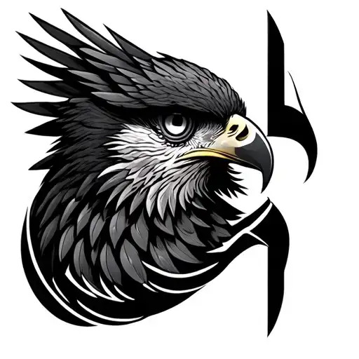 hawk, eye of horus tattoo design idea