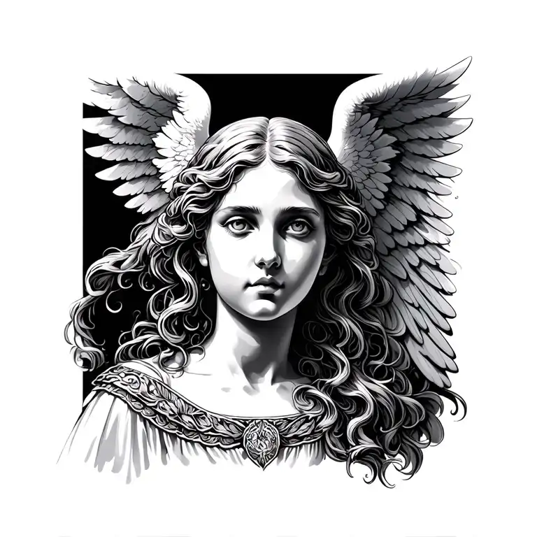angel face tattoo tattoo design idea