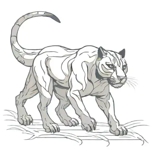 black panther walking tattoo design idea